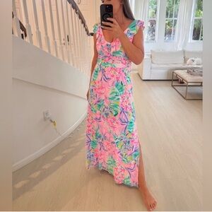 NWT Lilly Pulitzer Mirella Maxi Dress It Was All A Dream Print M